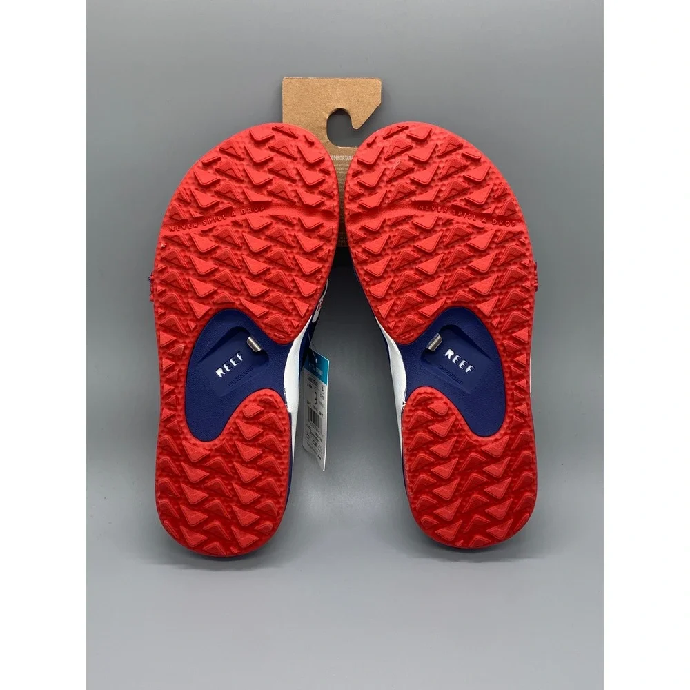 Reef Fanning Pregame Navy Red White Flip Flops CI9038 Men's Sz 9